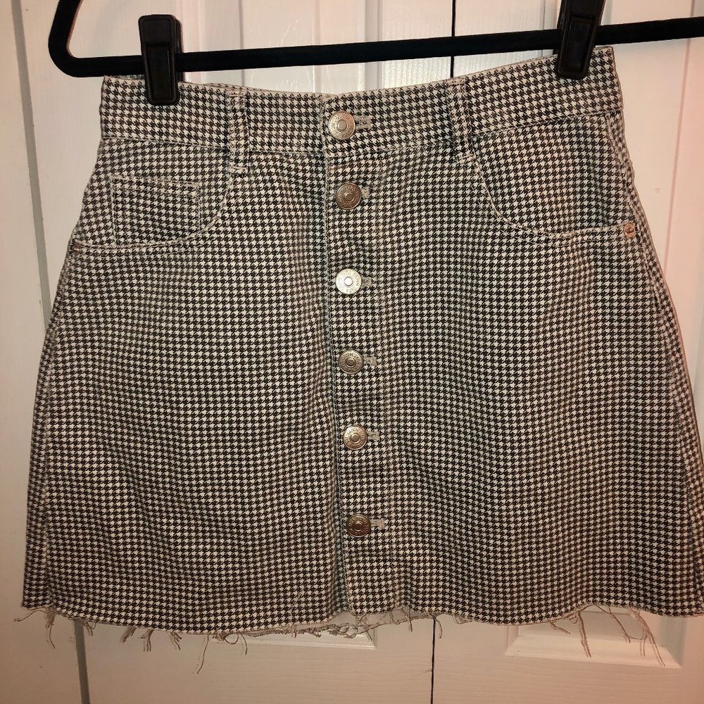 Button Up Zara Checkered Skirt